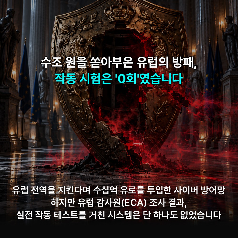 [카드뉴스] "수조원 들인 방패인데 테스트는 0회?"… 유럽 뒤흔든 '종이 보안'의 파멸